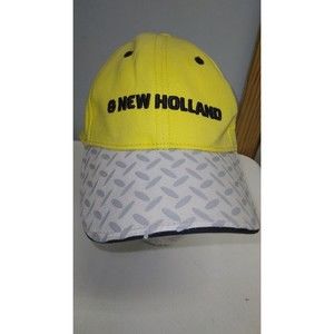 New Holland Yellow Baseball Cap Farming Agriculture Tractors Adjustable Hat